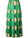 GUCCI GUCCI DOUBLE G PATTERNED MIDI SKIRT - GREEN