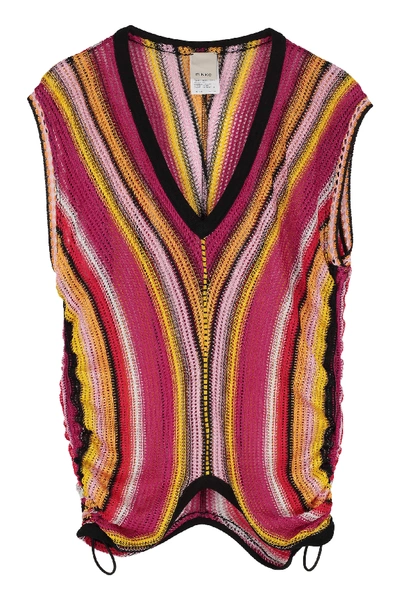 Pinko Perduto Striped Knit Top In Multicolor