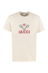 GUCCI LOGO EMBROIDERY COTTON T-SHIRT,11018529