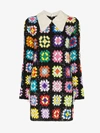 ASHISH ASHISH PATCHWORK CROCHET MINI DRESS,D008LICORICE13979423