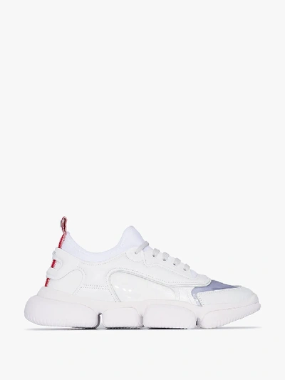 Moncler Briseis Leather And Mesh Sneakers In White