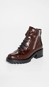 3.1 Phillip Lim Women's Hayett Croc-embossed Leather Combat Boots In Cordovan
