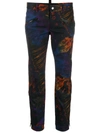 Dsquared2 Tie-dye Cropped Trousers In Purple