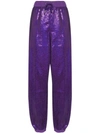 ASHISH ASHISH SEQUIN-EMBELLISHED TRACK PANTS - 紫色
