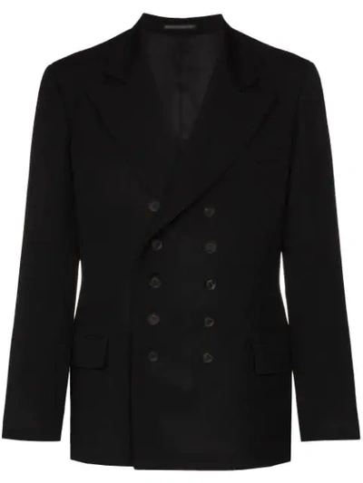 Yohji Yamamoto Double-breasted Military Jacket In Black