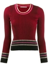 MARCO DE VINCENZO STRIPE FITTED SWEATER