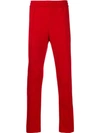 Versace Side Stripe Pleated Detail Track Pants In Red