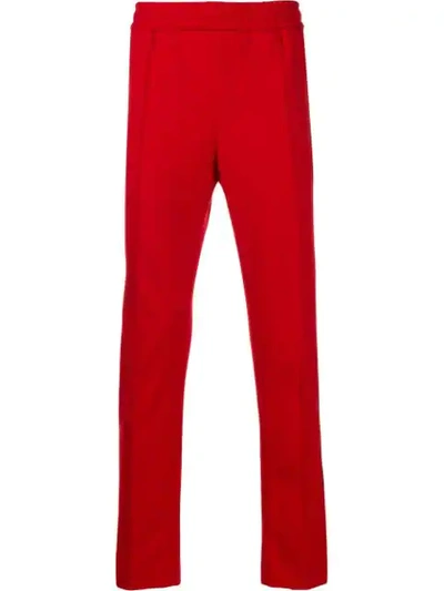 Versace Side Stripe Pleated Detail Track Pants In Red