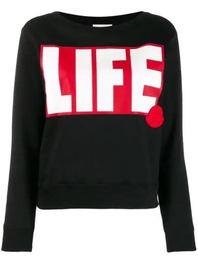 Moncler Life Rubberized Print Sweatshirt In Black