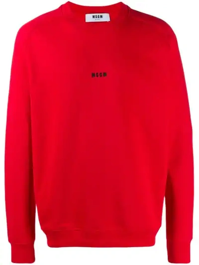 Msgm Logo Print Sweatshirt - 红色 In Red