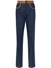 WALES BONNER LEATHER-TRIMMED JEANS