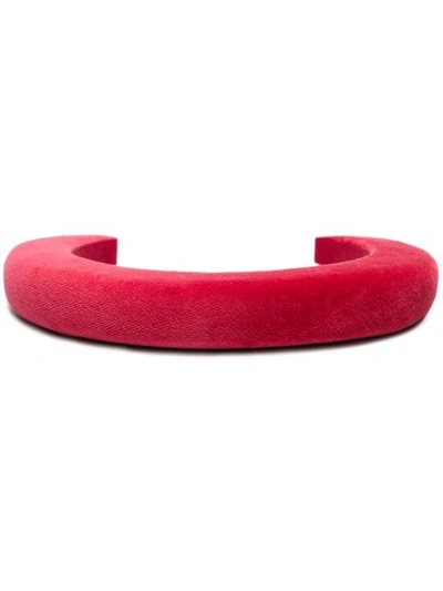 Bluetiful Milano Classic Velvet Padded Headband In Red