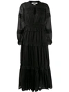 Isabel Marant Étoile Likoya Pintucked Cotton-voile Dress In Black