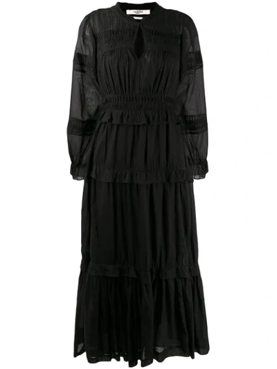 Isabel Marant Étoile Likoya Pintucked Cotton-voile Dress In Black