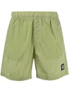 Stone Island Logo Patch Swimming Trunks In Green