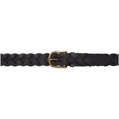 Ami Alexandre Mattiussi Braided Belt In 001 Black