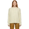 AMI ALEXANDRE MATTIUSSI AMI ALEXANDRE MATTIUSSI OFF-WHITE OVERSIZED CABLE KNIT SWEATER