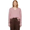 AMI ALEXANDRE MATTIUSSI AMI ALEXANDRE MATTIUSSI PINK OVERSIZED LOGO SWEATER