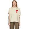 Ami Alexandre Mattiussi T-shirt Oversize In Cotone Con Logo In Neutrals