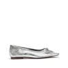 Schutz Women's Arissa Embossed Square-toe Flats In Silver