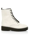 Schutz Mckenzie Leather Combat Boots In Pearl