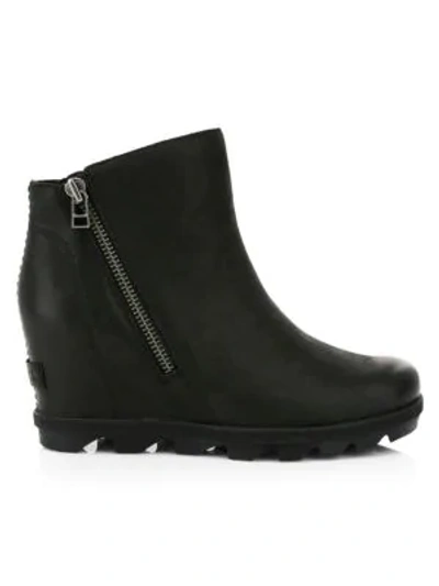 Sorel Joan Wedge Zip Waterproof Boots In Black