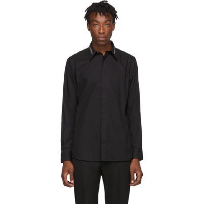 Givenchy Men's Branded Collar Sport Shirt In Black