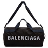 BALENCIAGA BALENCIAGA BLACK AND NAVY WHEEL GYM BAG