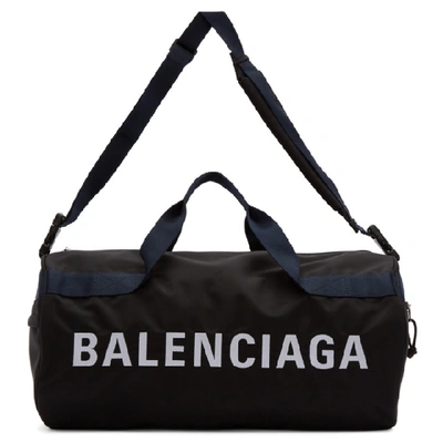 Balenciaga 黑色 And 海军蓝 Wheel 健身包 In 1090 Blknvy