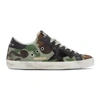 Golden Goose Green & Black Camo Canvas Superstar Sneakers