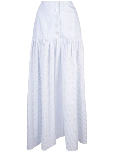 Arias Button Front Skirt In White