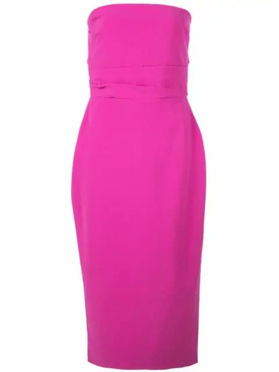 Alex Perry Dylan-strapless Stretch Crepe Midi Dress In Pink