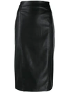 BE BLUMARINE FAUX LEATHER PENCIL SKIRT