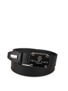 PHILIPP PLEIN ORIGINAL LOGO PLAQUE BLACK LEATHER BELT