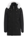 Moose Knuckles Tough Cotton Down Padded Black Parka In Black In Black,nat Fur