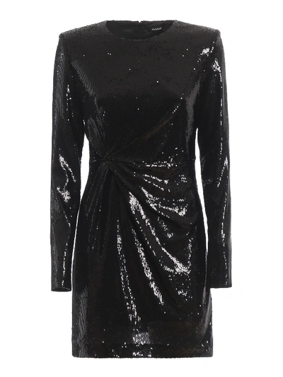 P.a.r.o.s.h Pille All Over Sequin Dress In Black