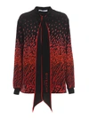 GIVENCHY FEATHER PRINT SILK BLOUSE