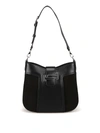 TOD'S DOUBLE T LEATHER AND SUEDE HOBO BAG