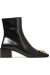 BALENCIAGA EMBELLISHED LEATHER ANKLE BOOTS