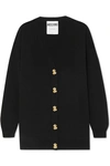 MOSCHINO BUTTON-EMBELLISHED WOOL CARDIGAN