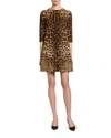 Dolce & Gabbana Short Leopard Print Dress In Double Crêpe In Leopard