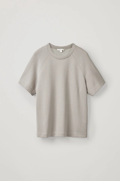 Cos Rounded Jersey Top In Grey
