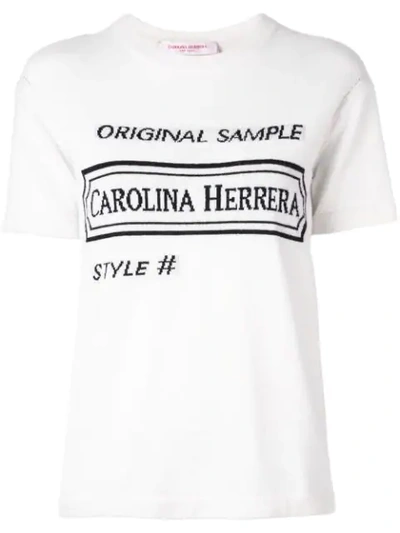 Carolina Herrera Intarsia Logo T-shirt In White