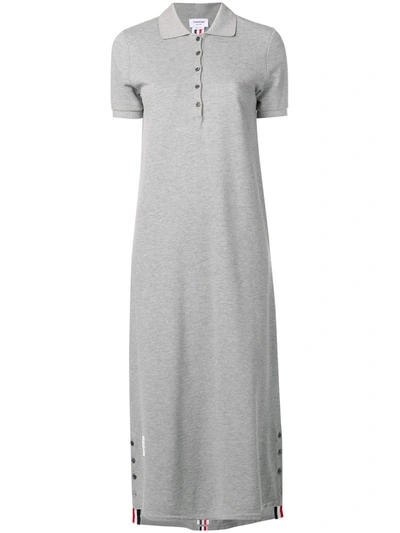 Thom Browne Rwb-stripe Polo Shirt Dress In Grey