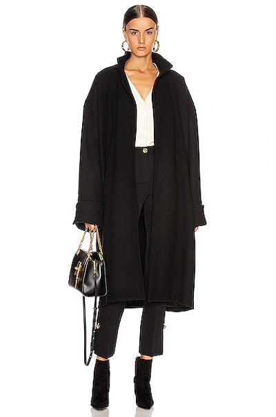 Alexandre Vauthier Melton Coat In Black