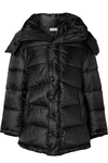 BALENCIAGA NEW SWING HOODED EMBROIDERED QUILTED SHELL-JACQUARD COAT