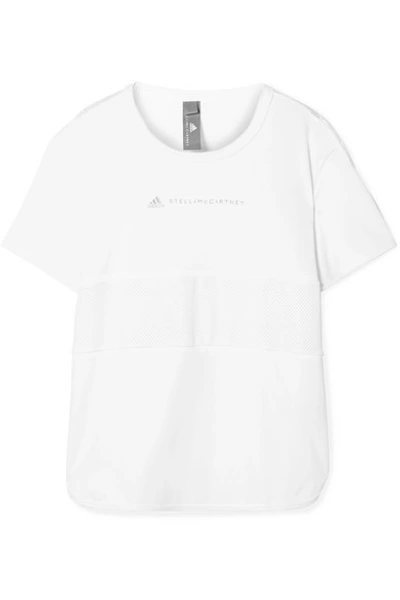 Adidas By Stella Mccartney Run Loose Climalite And Mesh T-shirt In White
