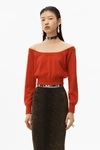 ALEXANDER WANG cropped sheer yoke pullover