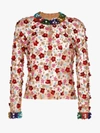 Ashish Beaded Floral Top In Multicoloured
