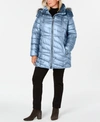 Marc New York Plus Size Hooded Faux-fur-trim Puffer Coat In Storm Blue